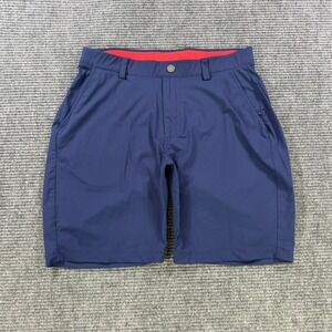 Redvanly Mens Medium Navy Blue Performance Golf Shorts Flat Front Stretch Casual